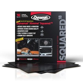 Dynamat Xtreme Sound Deadening Car Insulation Squared 18 Pack – Noise Dampening for Floor, Doors, Panels, Hood or Trunk – Easy Self Adhesive Install – Made in USA – 8 Sheets 18”x18”, 18 sq ft Total