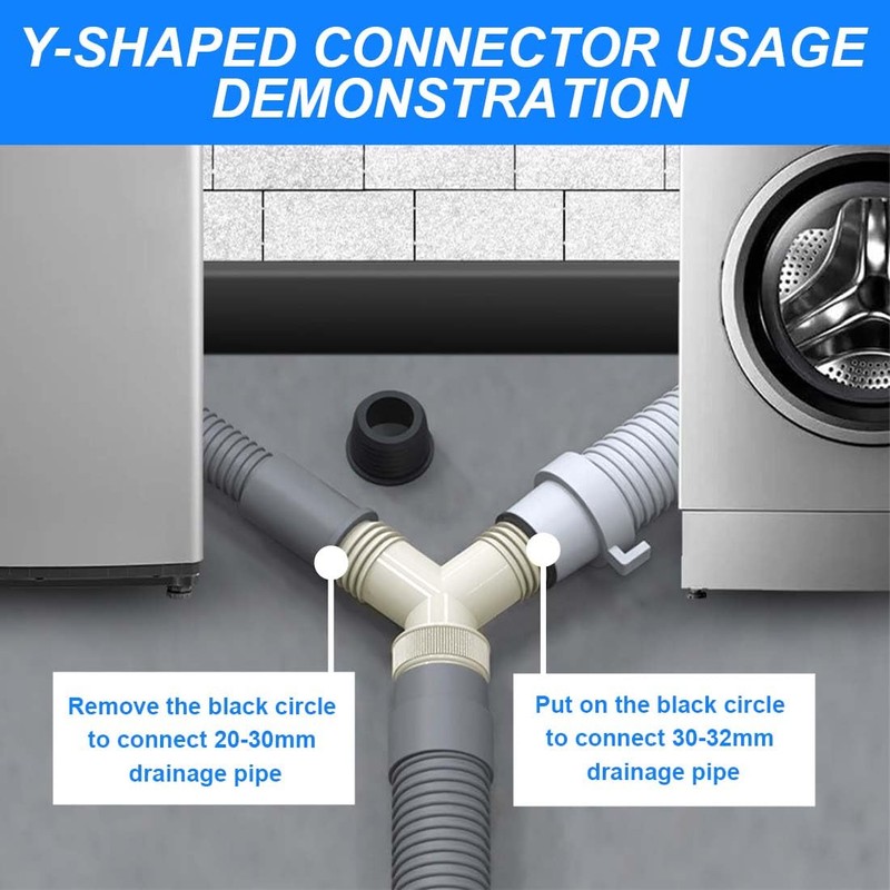 JAWUZ Washing Machine Drain Adapter, Drain Washing Machine Triple Thread