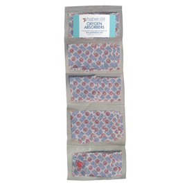 PackFreshUSA: 200cc Oxygen Absorber Compartment Packs - Food Preservation - Long-Term Food Storage Guide Included (50 Count (10 Packs of 5)