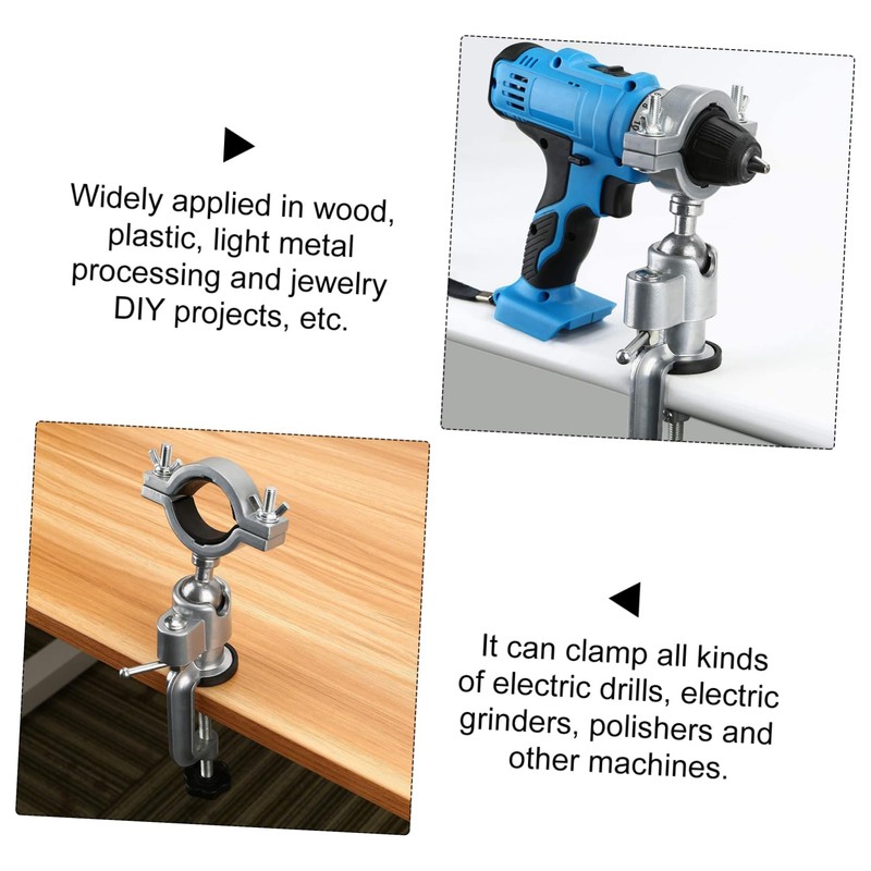 SHINEOFI 1Pc Electric Drill Bracket Holder Rotating Vise Stand for