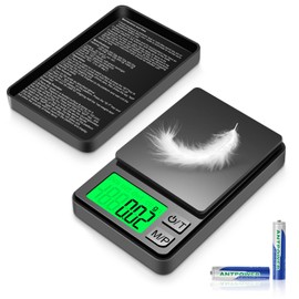 HOTUT Pocket Scales, 1000g/0.01g, Precision Scales with LCD Display, Portable Compact, Gold Scale, Coin Scale, Jewellery Scale, Mini Kitchen Scale, Multifunctional Digital Scale, for Food, Jewellery,