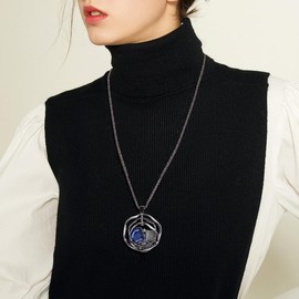 Merdia Long Chain Necklace for Elegant Women Pendant Necklace with Created Crystals | Necklaces for Women | Birthday Gifts for Women | Women Jewelry | Necklaces for Girlfriend | Women's Necklace