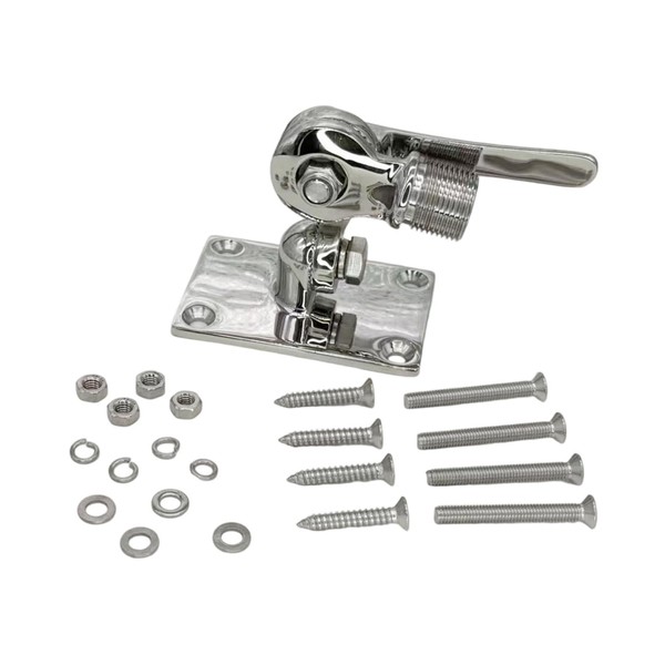 EUHMUOD Marine VHF Antenna Ratchet Mount, 316 Stainless Steel Adjustable