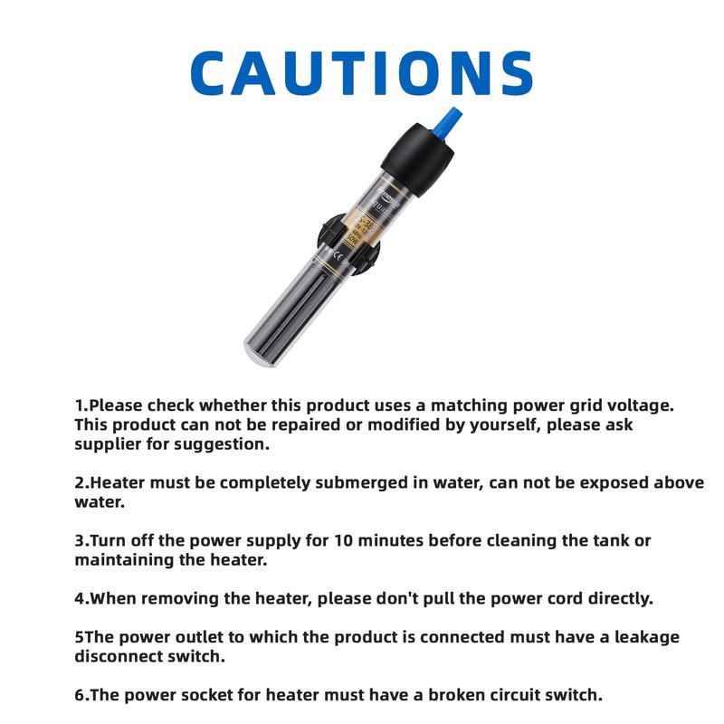 FREESEA 50 Watt Aquarium Submersible Betta Heater with Aquarium Submersible