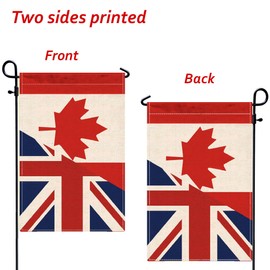 British Canada Friendship Garden Flag,12x18 in Heavy Duty UK Great Britain Canadian Outdoor Banner for Patio Yard with Double Side