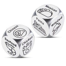 White Elephant Gifts for Adults, Stocking Stuffers for Men Women, Matching Couple, Wedding Gifts for Couples Home, Anniversary Sweetest Valentines Day Gifts, 2PCS Food Decision Dice