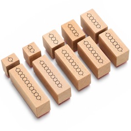 MotiMind 10 Pack Montessori Teacher's Bead Bar Rubber Stamp Set 1 Thru 10 Math Teaching Stamps Montessori Educator Supplies for Planning, Teaching, Arts Crafts & Scrapbooking