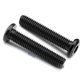 M6 x 40mm 15pcs Flat Head Hex Socket Cap Screws Bolts, 304 Stainless Steel 18-8 Black Oxide, Connector Bolts Screws for Furniture, Full Thread