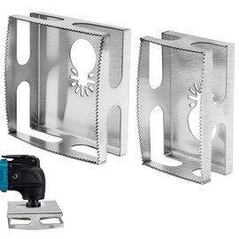 2 Pack Stainless Steel Square Slot Cutter, Drywall Cutting Tool Oscillating Tool and Outlet Box Cutter, One Step in Place Electrical Box Cutter, Square Blade for Wood