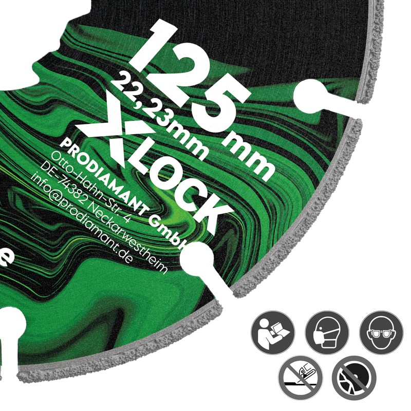 PRODIAMANT Diamond Cutting Disc X-Lock 125 mm Universal - Vacuum