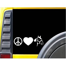 EZ-STIK Peace Love Horses Decal 8.5" Wide StickerJ381