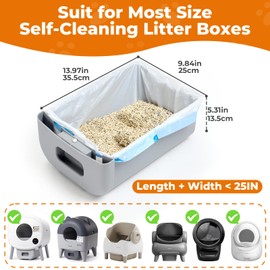 ​Duabes 40-Count Cat Litter Box Liners: Durable, Leak-Proof, Eco-Friendly Trash Bags for Automatic Litter Boxes – Large Capacity, Easy to Use – Ideal for Multi-Cat Households