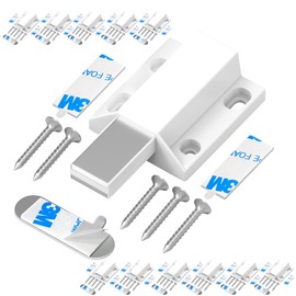 Magnetic Push Locks without Nail Installation Tonitrui Push to Open Door Lock Push Release Lock for Cabinet Door Closing and Popping Open (White, Pack of 12)