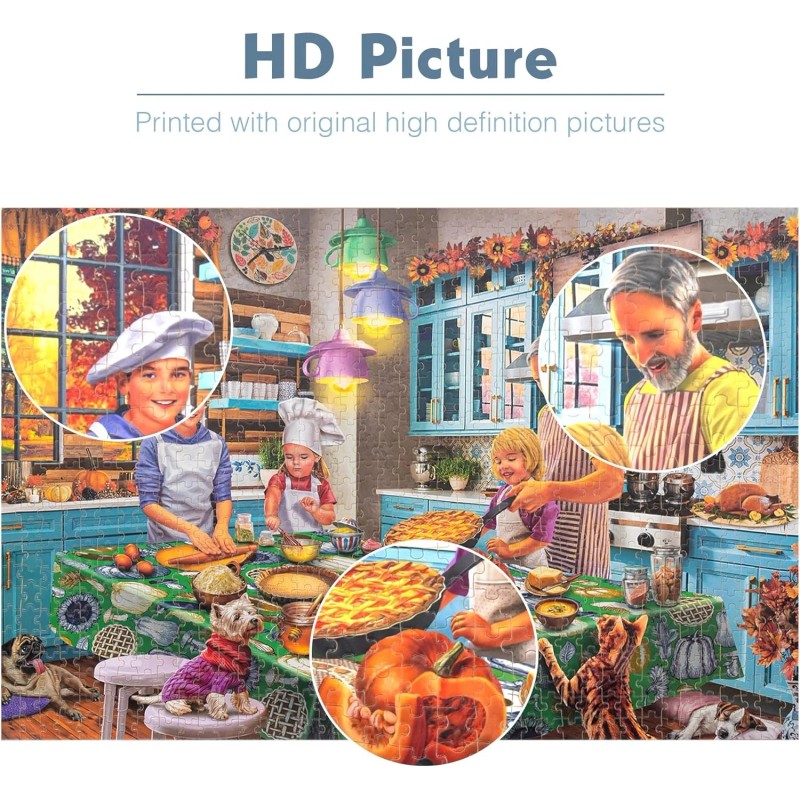 Tektalk Puzzles for Adults 1000 Piece, Jigsaw Thanksgiving Dinner