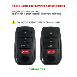 YONUFI Key Fob Cover for Toyota Leather Key Case Keychain for Tacoma Venza Crown Sequoia Tundra RAV4 Prime Corolla Cross Hilux Fortuner Car Key Holder Protector (Blue, 4 Button)