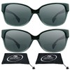 2 PACK Womens Bifocal Sun Readers Bifocal Sunglasses Black Clear