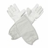 Beekeeping Bee Gloves- Soft White Goat Leather With Cotton Gauntlets
