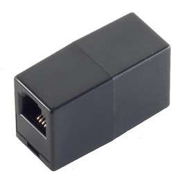 1aTTack.de 1x RJ12 Coupling Black Adapter Western Socket 6/6 to Western Socket 6/6 1:1 Assignment Gold-Plated Contacts Unshielded for Telephone System Fax DSL