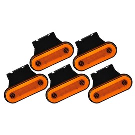 MAKUMINORS LED Side Marker Lamp Truck Trailer Decor 12V 24V Shoulder Light Car Width High Brightness Round Waterproof Custom Set of 5 Amber