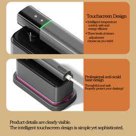 Touch Panel Travel Steamer Small Iron for Clothes - Portable Ironing Machine & Mini Iron Steamer Handheld Steamer Foldable for College Dorm Home