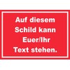 Sign with Desired Text Horizontal Text White Background Red A5