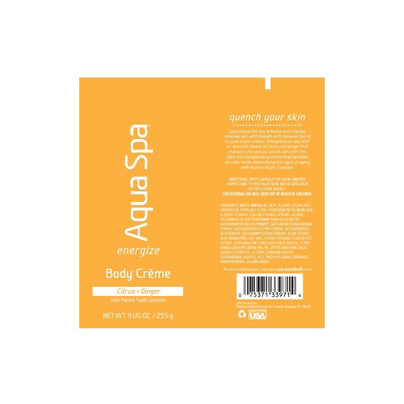 Aqua Spa Energize Body Creme, 9 Ounce