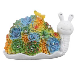 Solar Snail Statue Waterproof Cute Snail Figurine Succulents Garden Ornament Solar Lights Lawn Decorations for Patio Yard