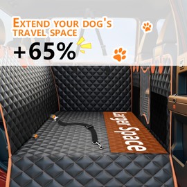 Back Seat Extender for Dogs,Dog Car Seat Cover for Back Seat with Hard Bottom Holds 500 lbs,Car Seat Protector,Waterproof Extender for Dogs,Pet Bed for Full Size F150/RAM1500/Silverado Crew Cab Pickup