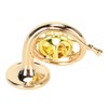 Gold Miniature French Horn Shaped Lapel Brooch Pin Brass Mini