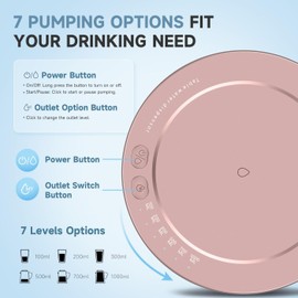 Desktop Water Dispenser for 5 Gallon Bottle, Mottinhill Portable Tabletop Electric Rechargeable Water Dispensers for 1-5 Gallon Jug for Home, Office, Camping, Outdoor, (Rose Gold) Easy to Use