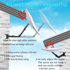 Outrai Adjustable Starlink Gen3 Wall Mount, Telescopic Wall Mount, Starlink V2 Kit for Starlink V3 Direct Mount, Pole Mount, Starlink Roof Mount for Starlink Internet Kit Satellite