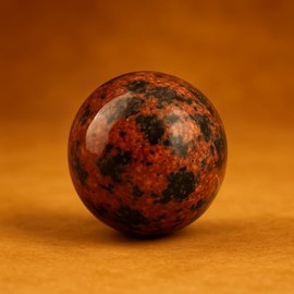 Pandiui23 Natural Polished Red Obsidian Ball, Polished Crystal with Energy Properties, Polished Sphere, Crystal Ball (Red Obsidian, 3CM)