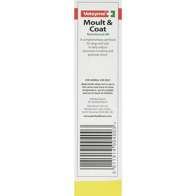 Vetzyme Moult and Coat Oil, 150ml