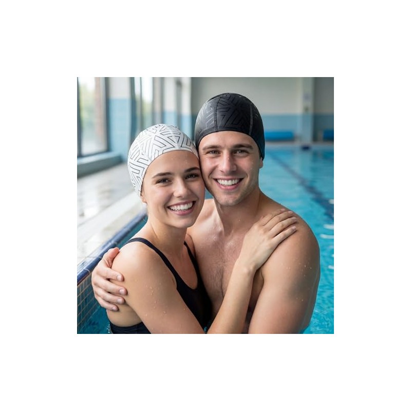 2 Gorra Natacion de pu para Adultos, Gorro Nadar de
