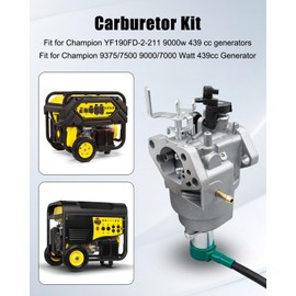 41532 100161 Carburetor Fit for Champion 9375/7500 9000/7000 Watt 439cc Generator Replace 47.131000.22