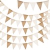 G2PLUS 20M Beige Brown Burlap Bunting Banner, 60PCS Pre-strung Hessian