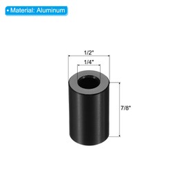 PATIKIL M6 Aluminum Spacers, 5 Pcs Metal Spacer Aluminum M6 x 1/2" OD x 7/8" L Aluminum Spacer Screw Standoff Round for 1/4" or M6 Screw Bolts