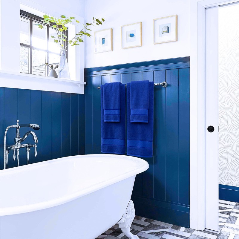 COZYART Royal Blue Bath Towels Set 6 Piece, 2 Bath