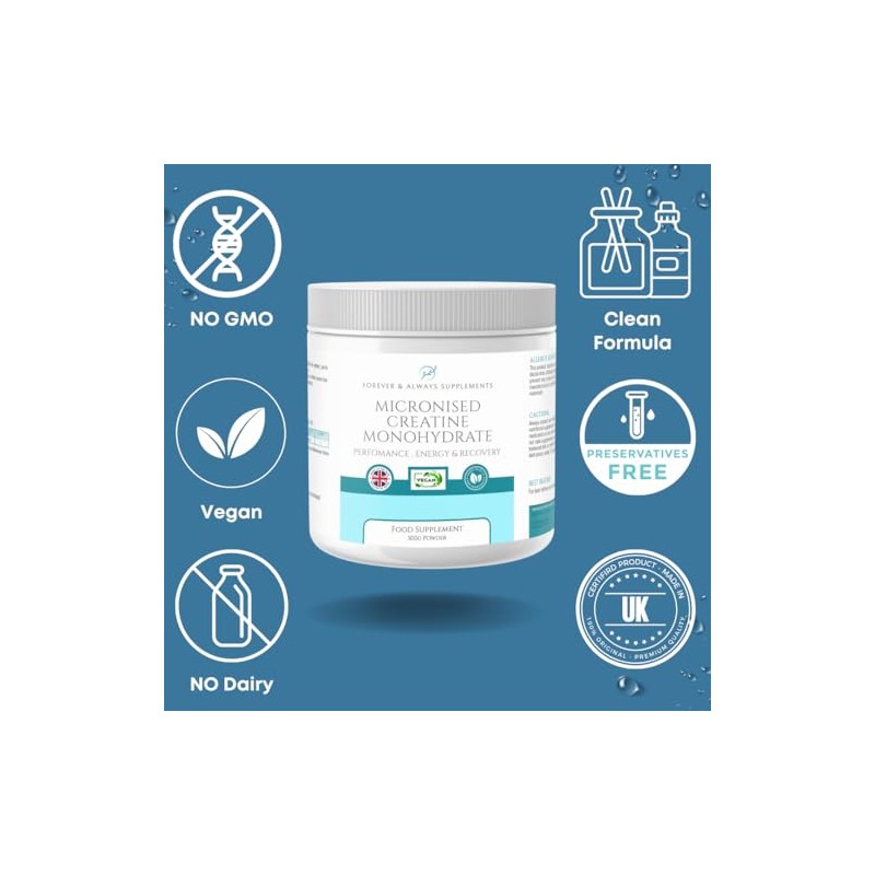 Micronised Creatine Monohydrate Powder (200 Mesh) 500g - 100 Servings