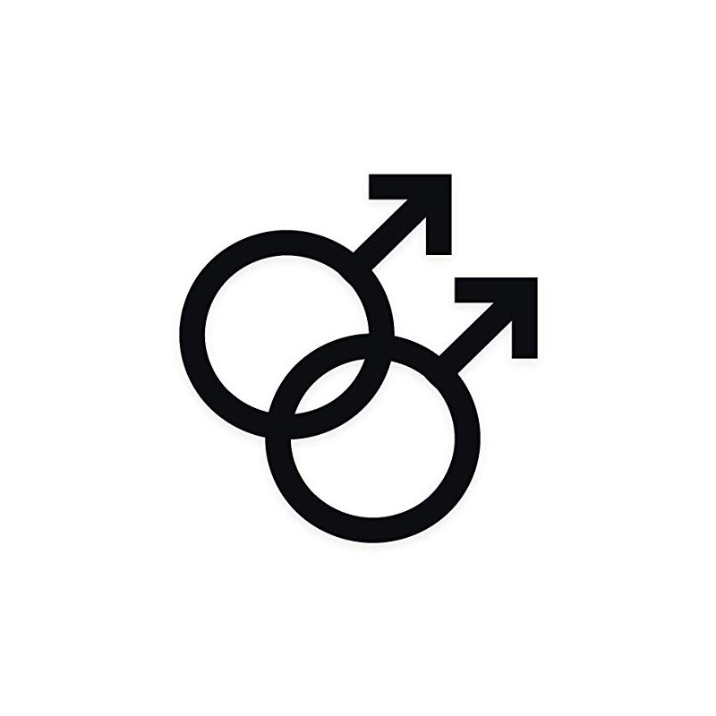 Applicable Pun Double Mars Gay Men Symbol - Vinyl Decal
