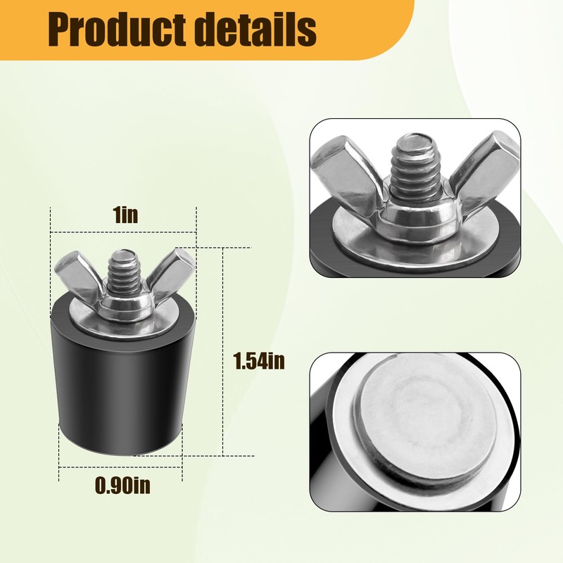 1 Inch Rubber Pool Plug with Stainless Steel Screws for