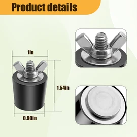 1 Inch Rubber Pool Plug with Stainless Steel Screws for Inground Swimming Pool - Antifreeze Plug, Pipeline, Return, Drain (2 Pieces)