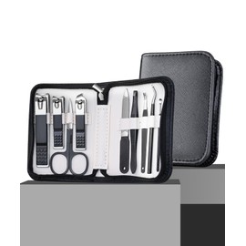 LisoLife 爪切りセット 爪切ネイルケア9セット 眉毛 ハサミ 毛抜き 耳かき多機能 ステンレス製 携帯便利 専用収納ケース付き爪切 手足はがね 握りやすい 飛びにくい