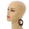 Open Cut Oval Wooden Hoop Earrings in Black - 80mm