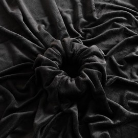 Qidkeo Minky Fabric by The Yard for Pillows, Toys, Garments, Baby Products, and Blankets 60" Wide(Black,3Yard)