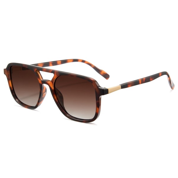 Cyxus Tortoise Aviator Sunglasses for Women Vintage 70s Style Polarized