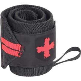Harbinger Red Line Muñequeras para levantamiento de pesas de 18 pulgadas para hombres y mujeres (par)