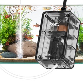 hygger Sauerstoffpumpe für Aquarium Luftpumpe 1.5W Leise Luftsprudler Luftpumpen <40db,Einstellbare Membranpumpe Energiesparende mit 2 Luftauslässen für Fischbecken und Nanoaquarien