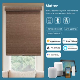 Matter Smart Blinds Motor Kit for 1.5" Shade Tube, Type C Rechargeable Roller Shade Motor, Work with Thread Low Power Consumption, Home Assistant, Alexa, HomeKit Motorized Blinds