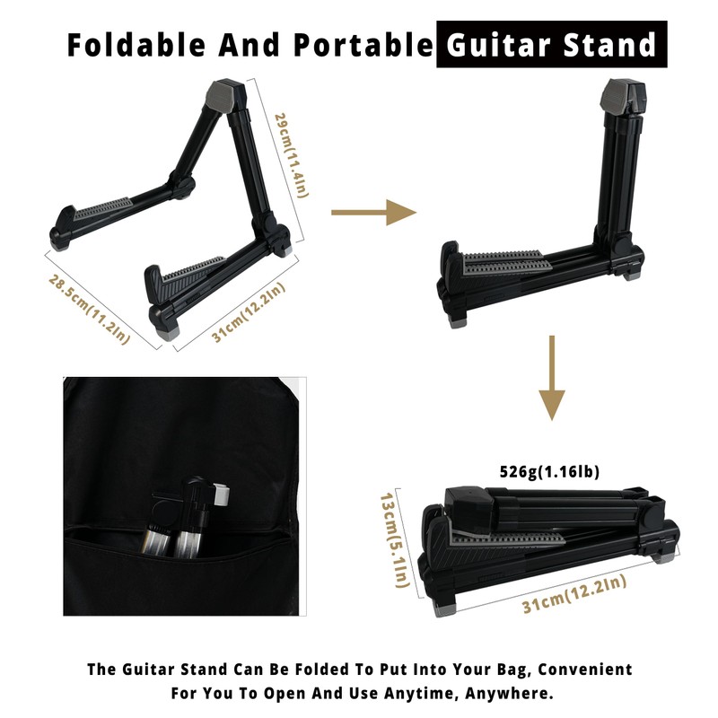 Neciuvy Guitar Stand,Aluminium Guitar Rack,A-Frame Folding Guitar Stands Floor for